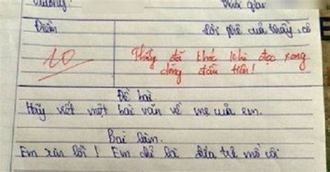 Bài văn tả mẹ đạt điểm 10 khiến thầy giáo phải bật khóc ngay khi đọc ...