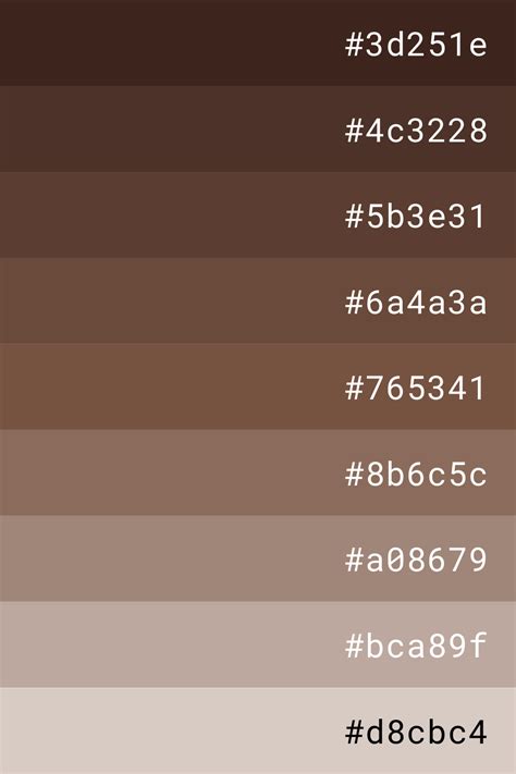 Brown color palette | Brown color palette, Pantone colour palettes, Hex ...