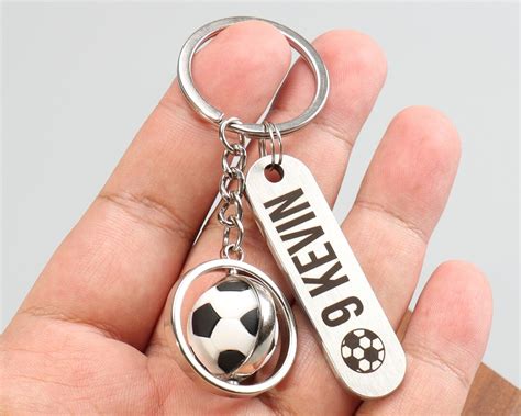 Personalized Cute Soccer Keychain, Custom Soccer Ball Keychain Gifts ...