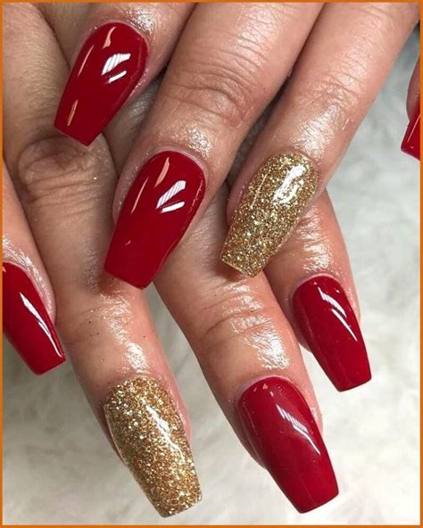 45+ Stunning Red and Gold Nails For A Sophisticated Manicure