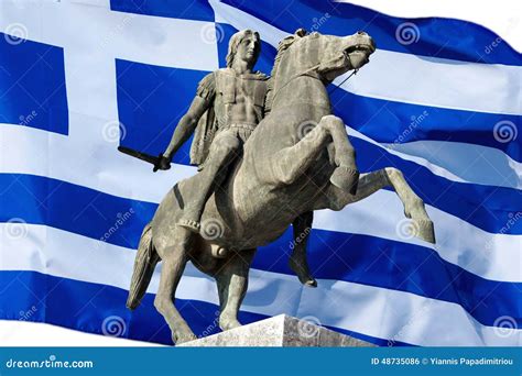 Statue of Alexander the Great at Thessaloniki City, Greece Stock Photo ...