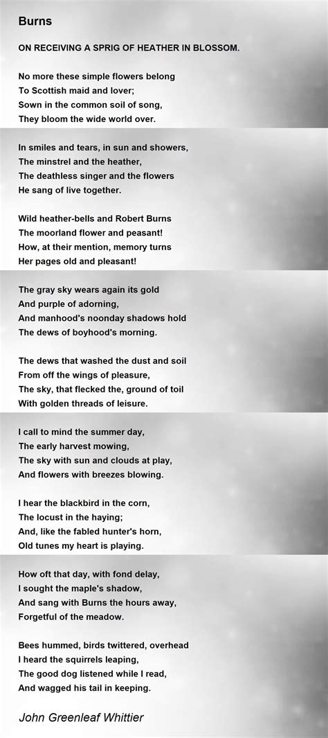 Burns Poem by John Greenleaf Whittier - Poem Hunter