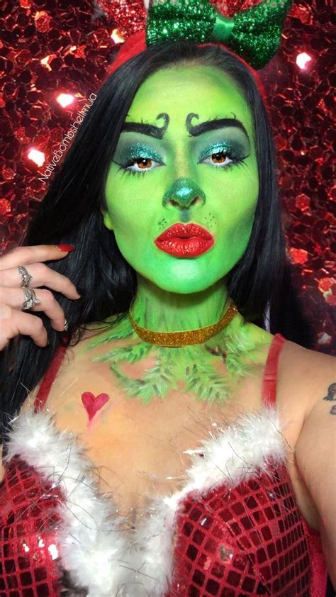 THE GRINCH 🎄 ️ #grinchmakeup #glamourgrinchmakeup #christmasmakeup # ...