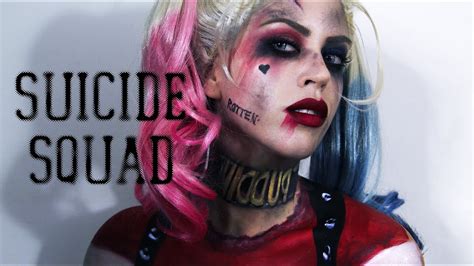 Harley Quinn (Suicide Squad) Makeup & Painted Costume - YouTube