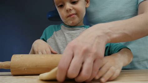 Mother Baby Boy Are Cooking Together In Stock Footage SBV-330553624 ...