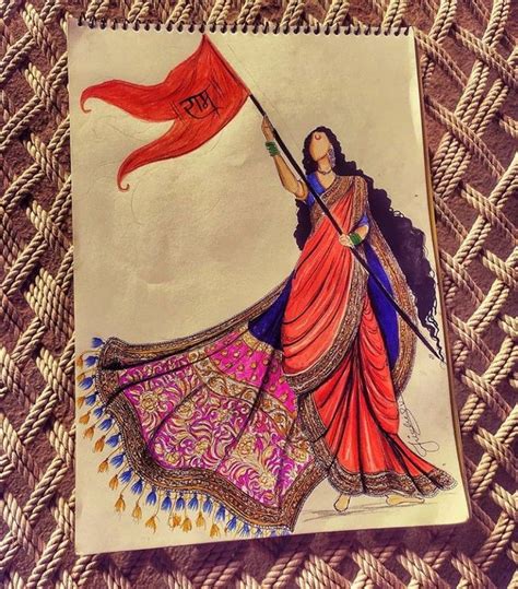 Bharat mata | Mini canvas art, Fashion art illustration, Beauty art ...