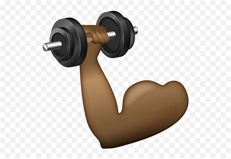 Flex Emoji Brown - Dumbbell Png,Icon Variant Weight - free transparent ...