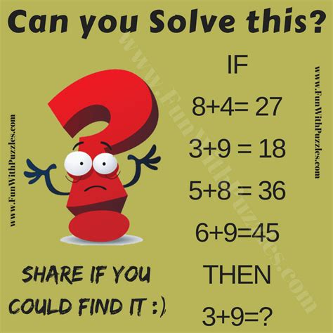 Logical Math Equations and Answers for Kids