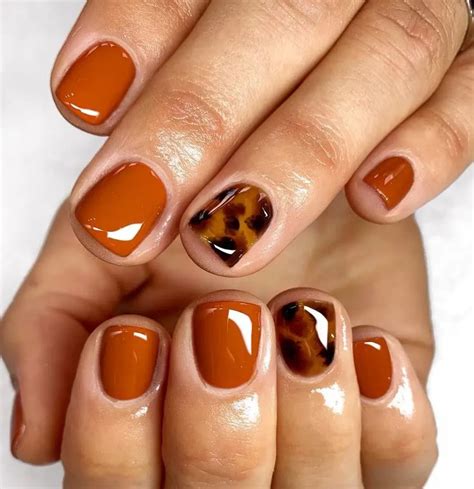 35 Stunning Burnt Orange Nails To Get You Ready For Fall | Fall gel ...