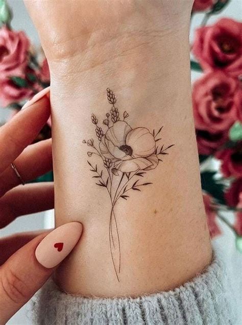 30+ Beautiful Flower Tattoo Ideas : Poppy Tattoo Above Wrist I Take You ...