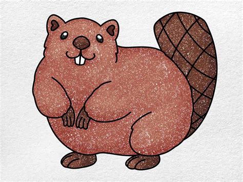 How To Draw A Beaver Really Easy Drawing Tutorial In 2020 Mit ...