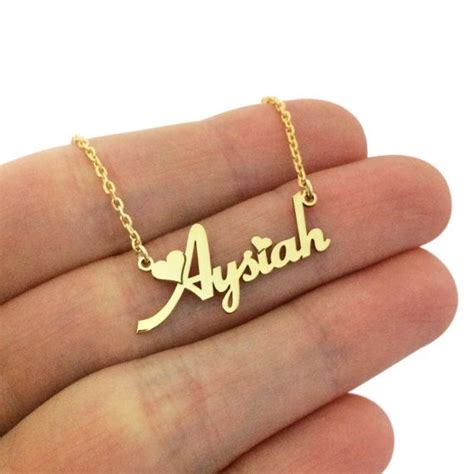 Personalized Name Necklace, Heart Name Necklace, Nameplate Necklace ...