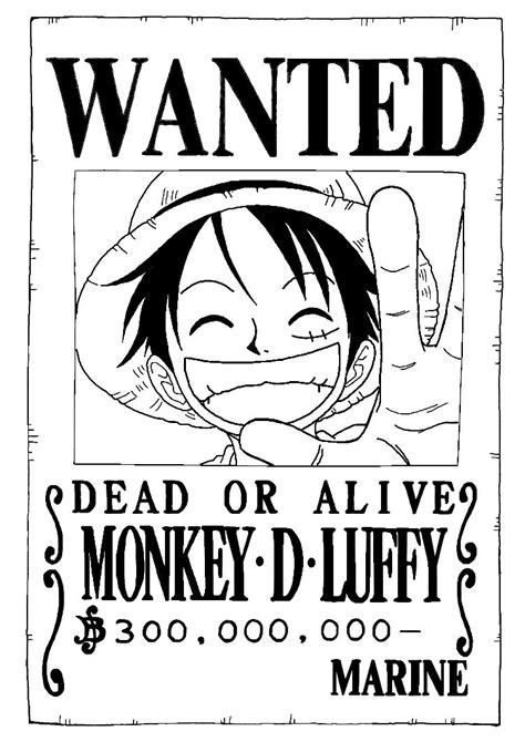 Luffy wanted poster 300.000.000 by trille130 on DeviantArt