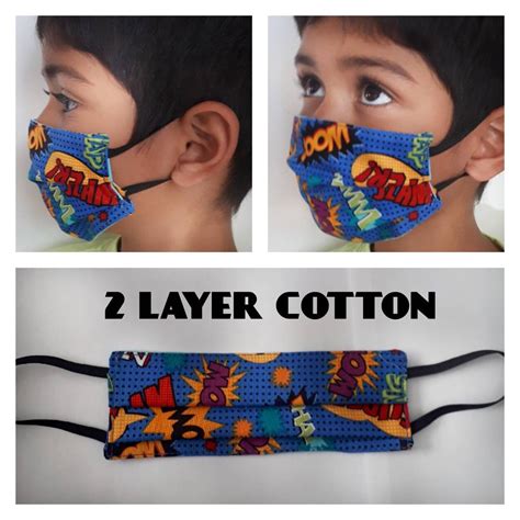 Kids Face Mask Super Hero & Truck Digger 2 Layer Cotton | Etsy