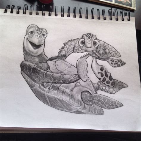 Crush and Squirt from Finding Nemo sketch by Madison Shimizu. | Art By ...