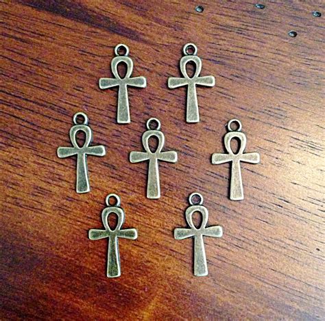 Ankh Charms 10 Antique Bronze Ankh Charms Cross Charms | Etsy