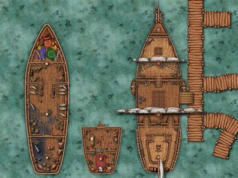 Merchant's Ship - Battle map: battlemaps | Pirate ship art, Tabletop ...