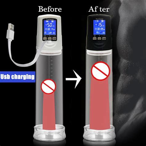 Male USB Rechargeable Penis Pump Enlarger, LED Automatic Penis ...