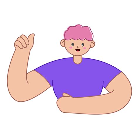 Character Of Cartoon Man Showing Thumb Up On White Background. 24144353 ...