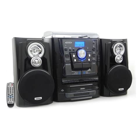 Jensen Bluetooth 3 Speed Stereo Turntable 3 CD Changer Music System ...