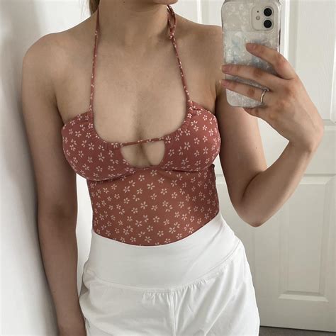 Gilly hicks mesh halter neck bodysuit - Depop