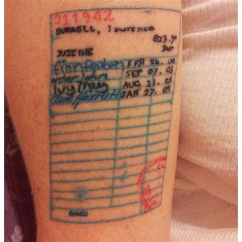 Old Book Tattoos | Library tattoo - old school library card - book sign ...