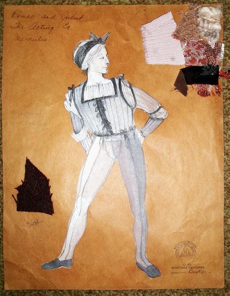 Mercutio Costume Sketch, ROMEO AND JULIET by Jeanne Button - Broadway ...