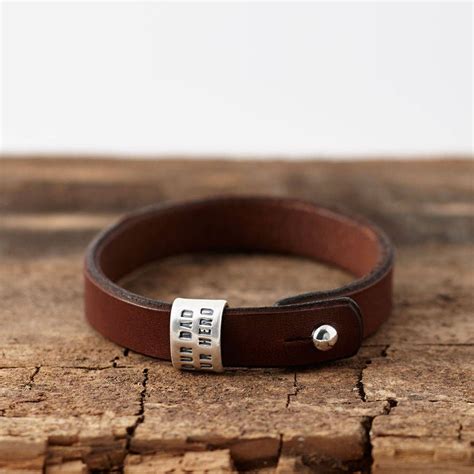 Personalised Silver And Leather Bracelet By Sally Clay | Leather ...