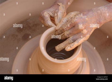 pottery Indian traditional potter kumbhar in Hindi India Stock Photo ...