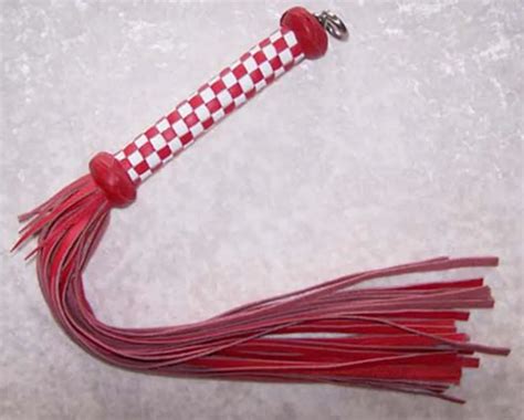 60cm white&red handle leather flogger, handmade horse whip, Horse ...