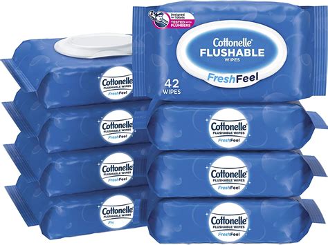 Cottonelle FreshFeel Flushable Wet Wipes for Adults and Kids, 8 Flip ...