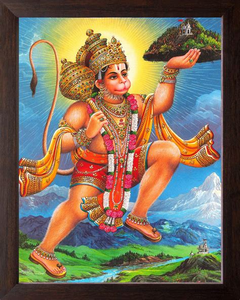 Art n Store MDF Board, Acrylic Lord Hanuman Flying with Dronagiri Wall ...