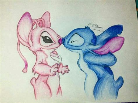 Stitch And Angel Drawing at PaintingValley.com | Explore collection of ...