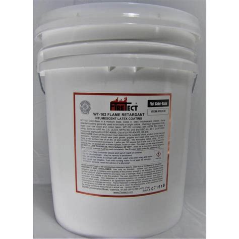 Firetect WT-102 5 gal. Color Base Flat Latex Fireproofing Flame ...