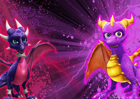 Spyro and Cynder wallpaper by floravola on DeviantArt