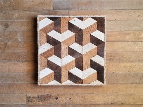 Reclaimed Wood Wall Art | Wood Wall Art | Wood Decor | Geometric Wood ...