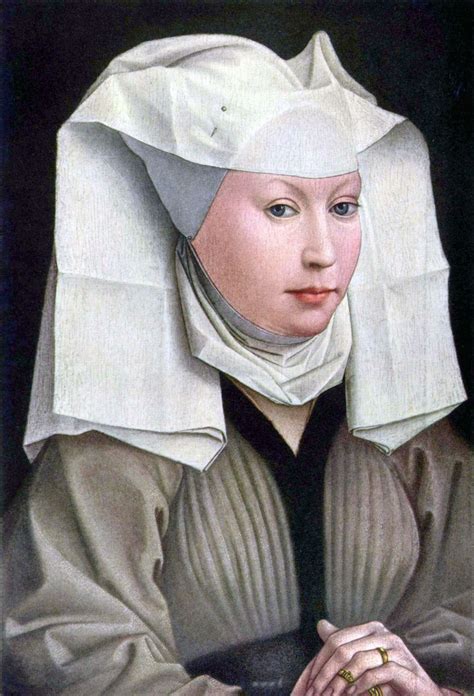 Rogier van der Weyden - Porträt einer Frau mit einer geflügelten Haube ...