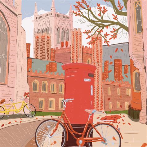 “St. John's Street, Cambridge" Art Print – Cambridge Purple