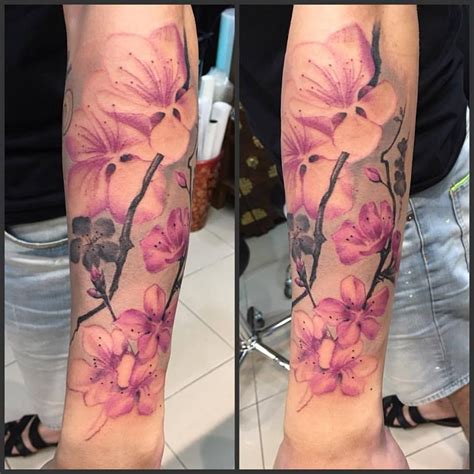 Chinese plum flower tattoo | Flower tattoo, Flower thigh tattoos ...