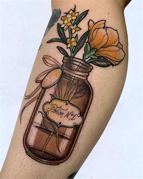 ElectricTattoos in 2020 | Tattoos, Bottle tattoo, Floral tattoo