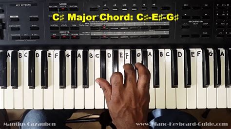 How to Play the C Sharp Major Chord - C# - on Piano and Keyboard - YouTube