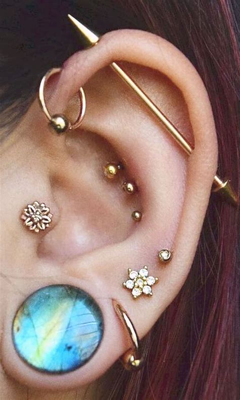 Cute Multiple Ear Piercing Ideas Smiley Piercing, Piercing Helix ...