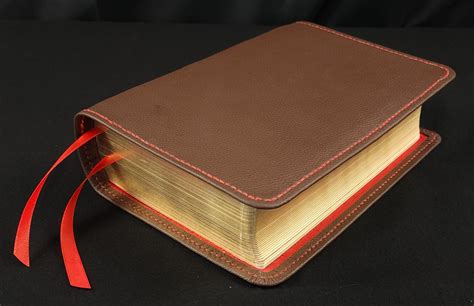 Premium Leather Bible ESV Study Bible in Brown Cowhide With - Etsy