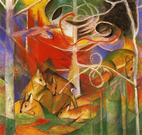 Deer in the Forest 1913 Painting | Franz Marc Oil Paintings