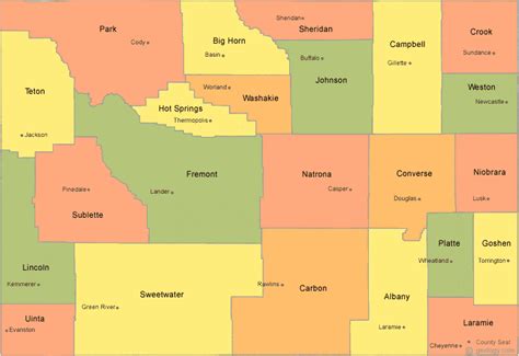 Counties In Wyoming Map - Wanda Joscelin