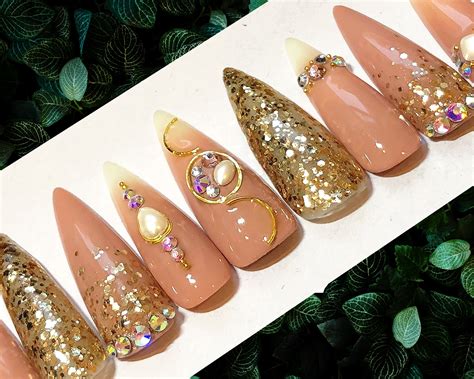 Stiletto Nail Elegant Luxury Press On Nails Stiletto Fancy | Etsy