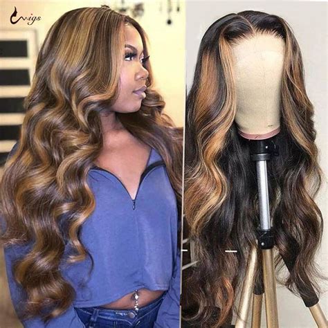 UWIGS 4/27 Highlight Wig Brazilian Body Wave Wig Highlight Lace Front ...