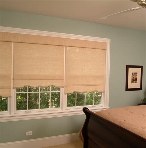 Roller Shades with coordinating valance and decorative shaped hem ...