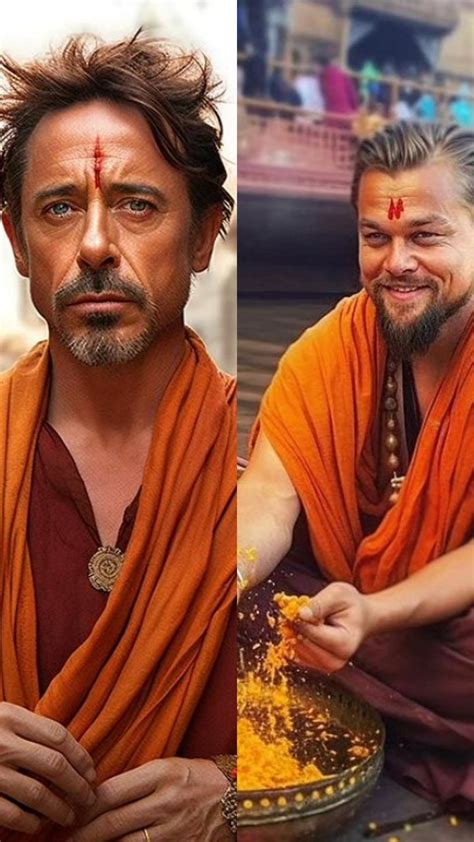 10 AI Generated Photos Of Hollywood Actors As Indian Monks