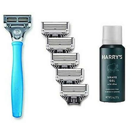 Harry's Men's Razor with 6 Razor Blades AND Shaving Gel 2 oz (Surf Blue ...